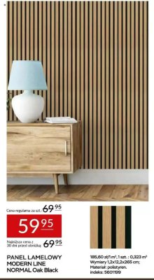 Panel lamelowy PANEL LAMELOWY MODERN LINE NORMAL Oak Black promocja w Abra Meble