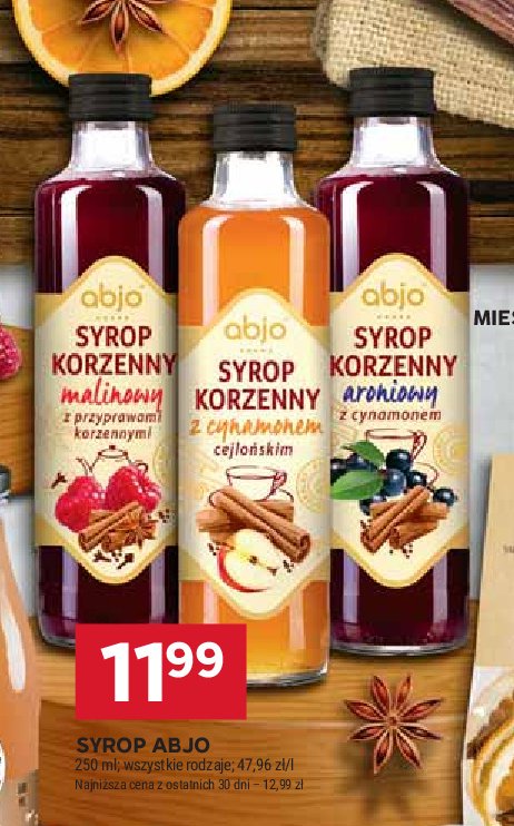 Syrop korzenny z aronią Abjo promocja