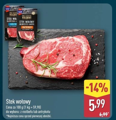 Stek wołowy promocja w Aldi