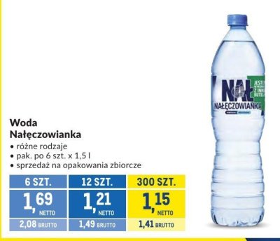 Woda Nałęczowianka różne rodzaje promocja w Makro