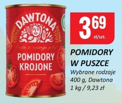 Pomidory w puszce krojone Dawtona promocja w Chorten