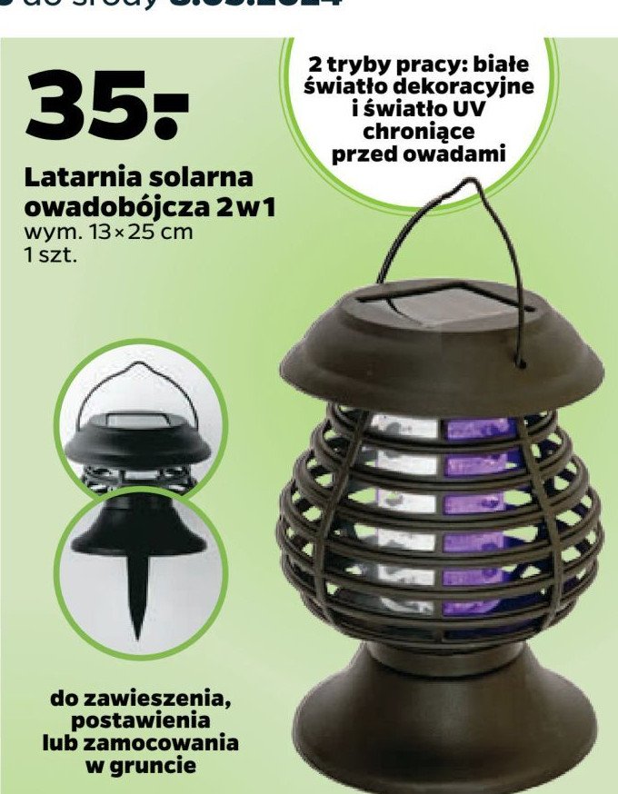 Latarnia solarna owadobójcza 2w1 promocja