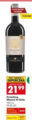 Wino Primitivo Masso Al Sole promocja w Biedronka