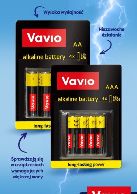 Baterie alkaliczne AAA 4 szt. Vavio promocja w POLOmarket