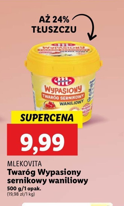 Twaróg sernikowy waniliowy Mlekovita wypasiony promocja w Lidl