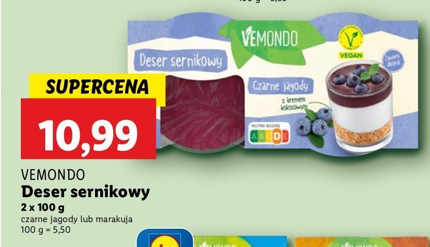 Deser sernikowy czarne jagody Vemondo promocja w Lidl