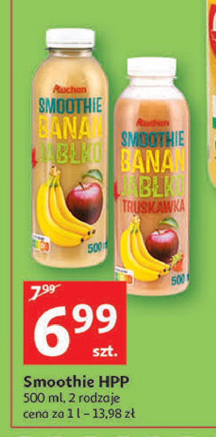 Smoothie truskawka-banan-jabłko Auchan promocja