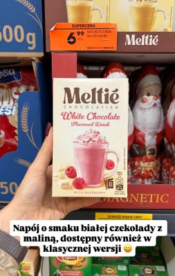 Napój Meltie White Chocolate biała czekolada z maliną 200g mix promocja w Biedronka