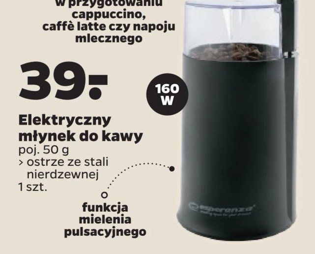 Młynek do kawy 160 w Esperanza promocja