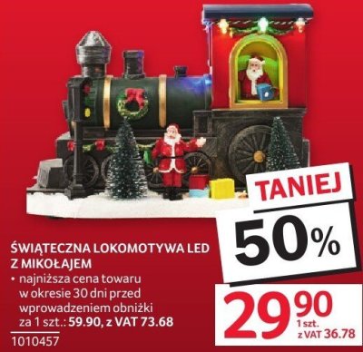 Świąteczna lokomotywa LED z Mikołajem promocja w Selgros