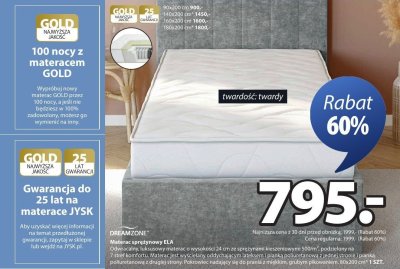 Materac sprężynowy DREAMZONE ELA promocja w Jysk