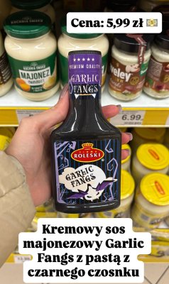 Sos majonezowy Garlic Fangs z pastą z czarnego czosnku promocja w Dino