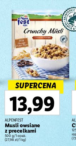 Musli owsiane z precelkami Alpen fest promocja