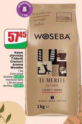 Kawa ziarnista Ti Meriti Crema E Aroma 1 kg promocja w Dino