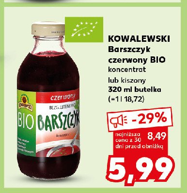 Barszczyk czerwony koncentrat bio Kowalewski promocja w Kaufland