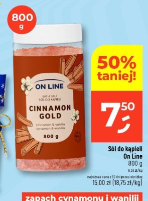 Sól do kąpieli On Line cinnamon gold 800 g promocja w Dealz