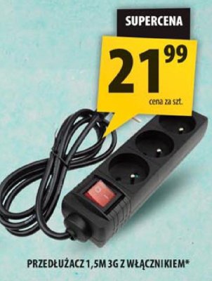 Przedłużacz 1,5M 3G z włącznikiem promocja w Arhelan