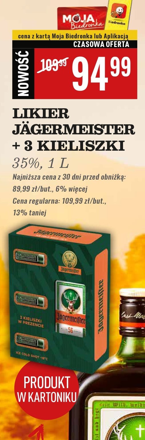 Likier + 3 szklanki Jagermeister promocja
