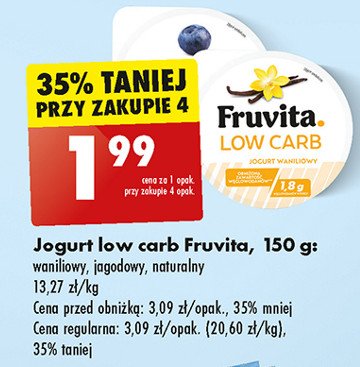Jogurt jagodowy Fruvita low carb promocja