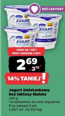 Jogurt śmietankowy bez laktozy Maluta promocja w Netto