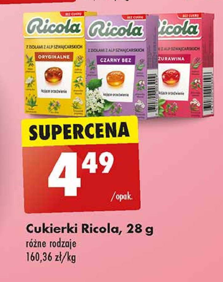 Cukierki ziołowe żurawina Ricola promocja