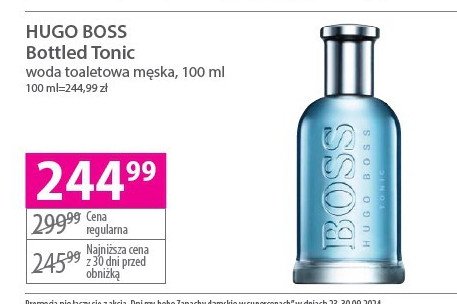 Woda toaletowa Hugo boss bottled tonic Boss by hugo boss promocja