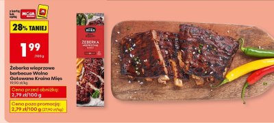 Żeberka wieprzowe barbecue Wolno Gotowane Kraina Mięs 19,90 zł/kg promocja w Biedronka
