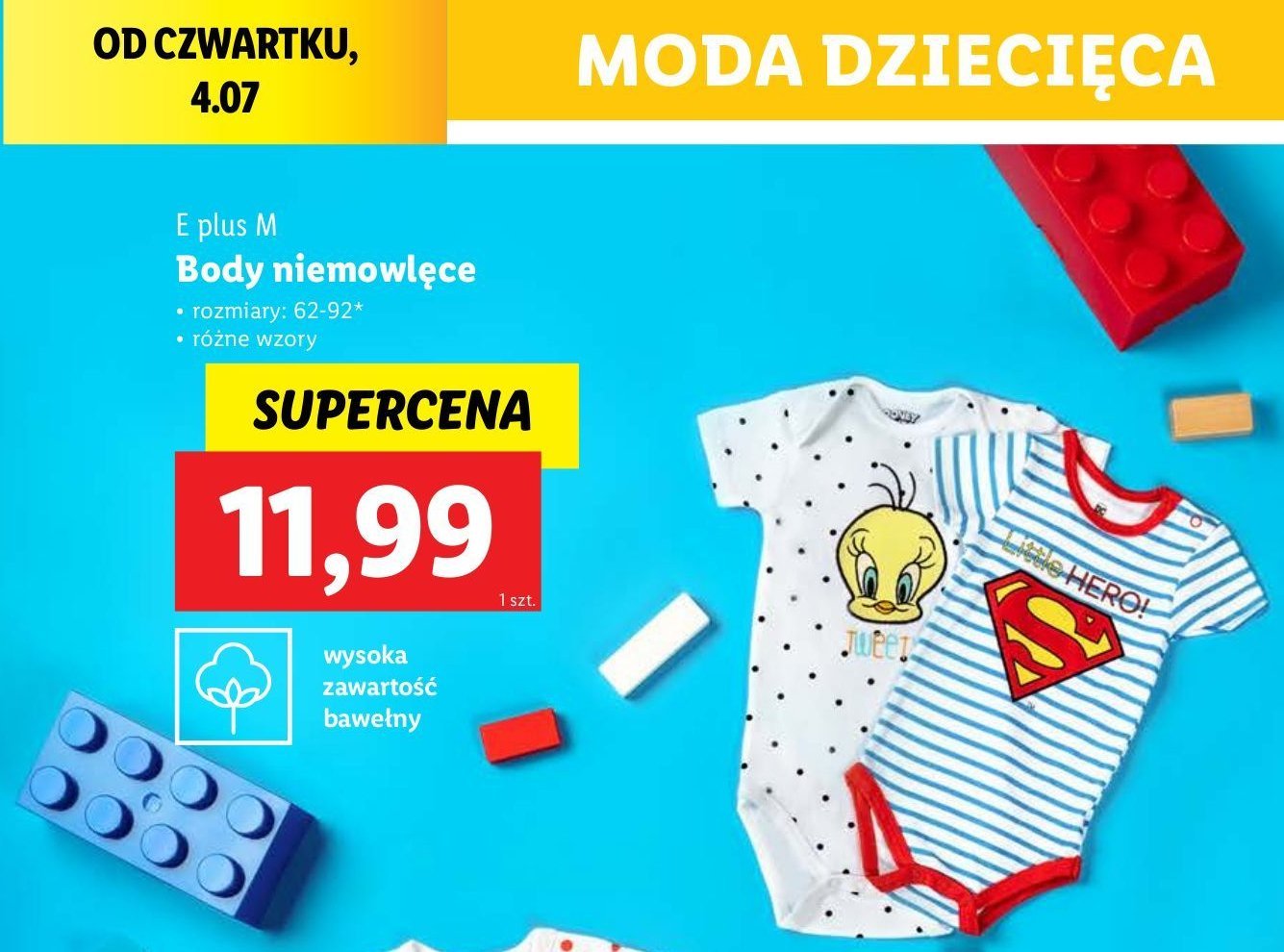 Body niemowlęce krótki rękaw rozm. 62-92 E plus m promocja