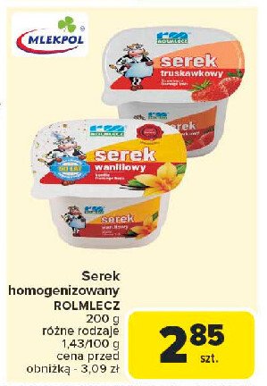 Serek truskawka Rolmlecz promocja w Carrefour Market