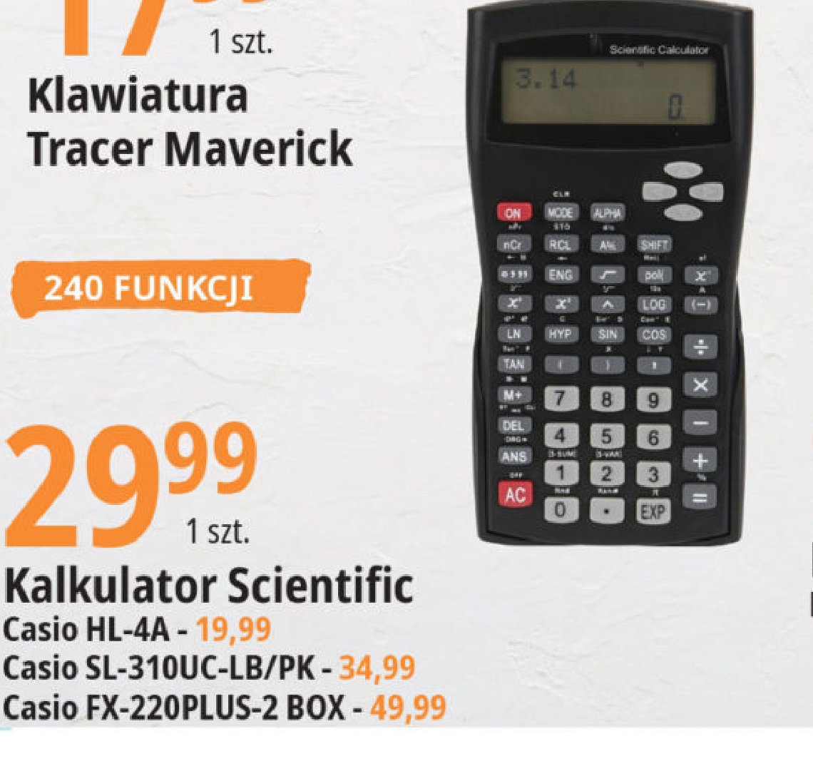 Kalkulator sl-310uc-pk różowy Casio promocja