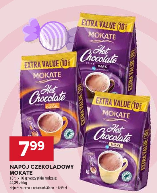 Napój czekoladowy milky Mokate hot chocolate drink promocja w Stokrotka