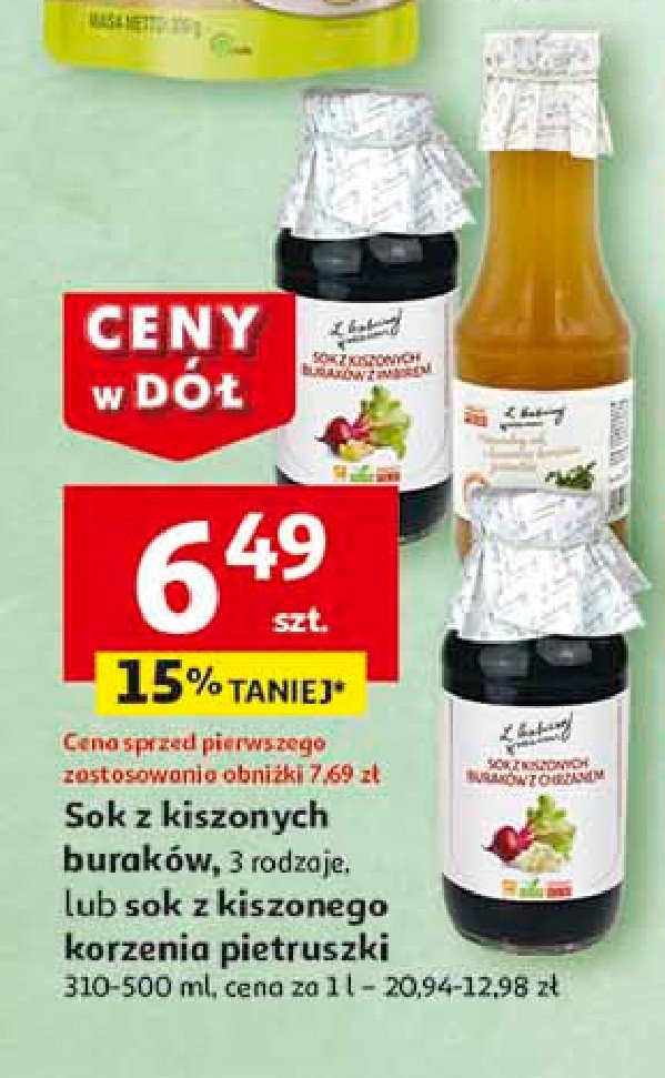 Sok z kiszonych buraków z pieprzem Z babcinej spiżarni promocja w Auchan