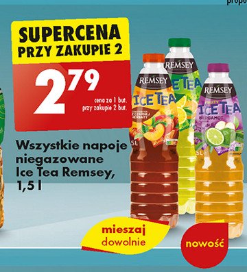 Napój z ekstraktem z czarnej herbaty brzoskwiniowy Remesy ice tea promocja