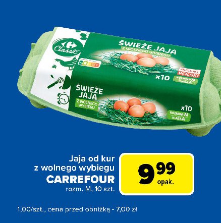 Jaja z wolnego wybiegu kl. m Carrefour promocja w Carrefour Express