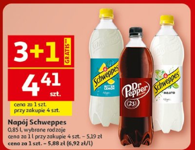 Napój Schweppes 0.85L wybrane rodzaje promocja w Auchan