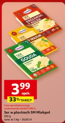 Ser w plastrach SM Mlekpol 150g (Królewski z Mazur, Gouda) promocja w Auchan