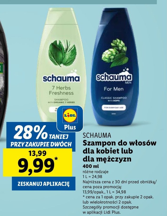 Szampon do włosów Schauma for men promocja w Lidl