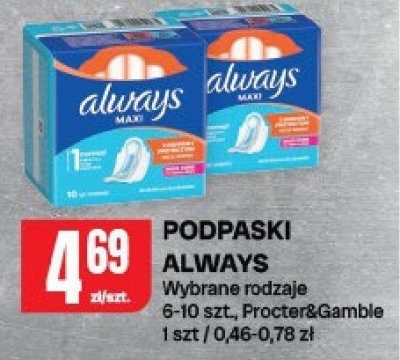 Podpaski Always promocja w Chorten