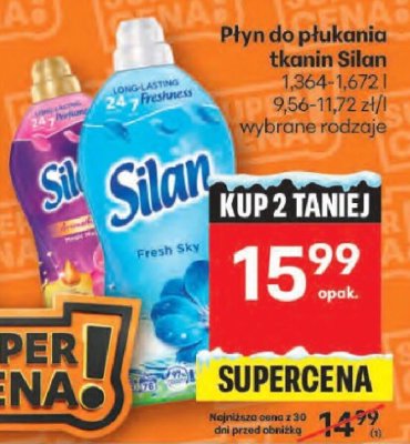 Płyn do płukania tkanin Silan promocja w Delikatesy Centrum