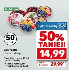Zakrętki 66 mm promocja w Kaufland