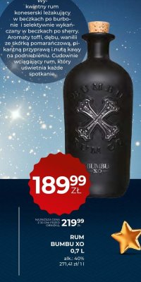 Rum Bumbu XO 0,7 l promocja w Duży Ben