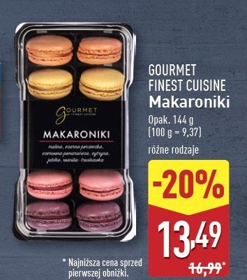 Makaroniki francuskie Gourmet finest cuisine promocja w Aldi