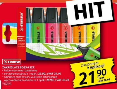 Zakreślacz Boss 6 szt. promocja w Selgros