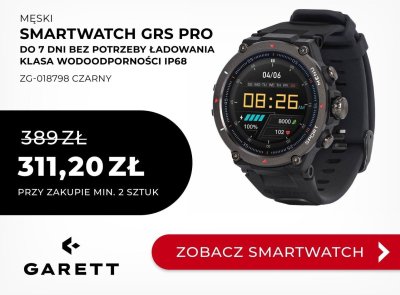 Zegarek męski Smartwatch GRS Pro czarny ZG-018798 promocja w Briju