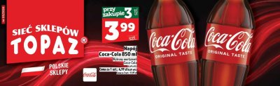 Napój Coca-Cola 850 ml promocja w TOPAZ