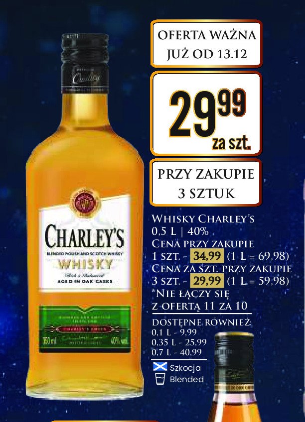 Whisky CHARLEY'S ORIGINAL promocja