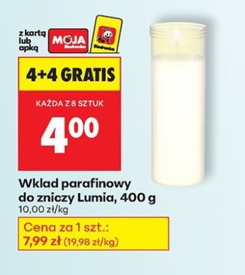 Wkład parafinowy do znicza Lumia, 400 g promocja w Biedronka