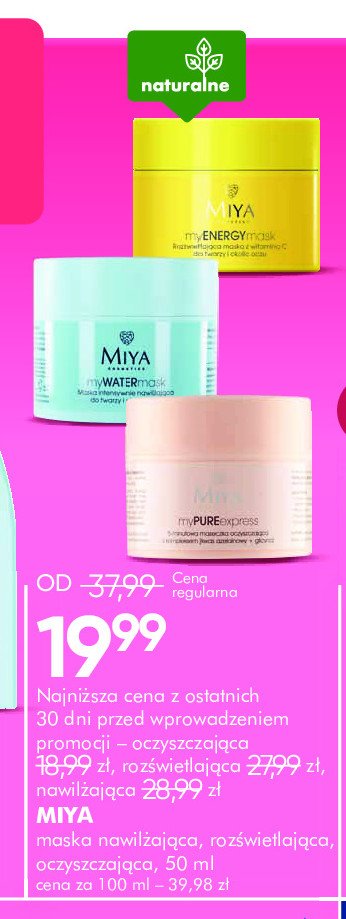 Maseczka do twarzy Miya my pure express Miya cosmetics promocja w Super-Pharm