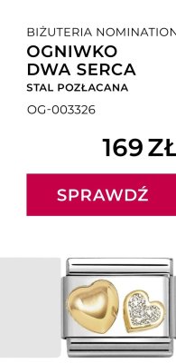 Ogniwko dwa serca, stal pozłacana promocja w Briju