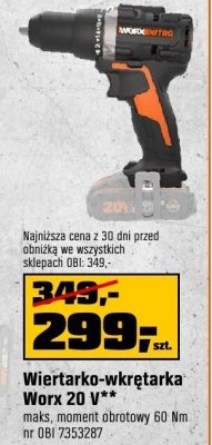 Wiertarko-wkrętarka Worx 20 V promocja w OBI
